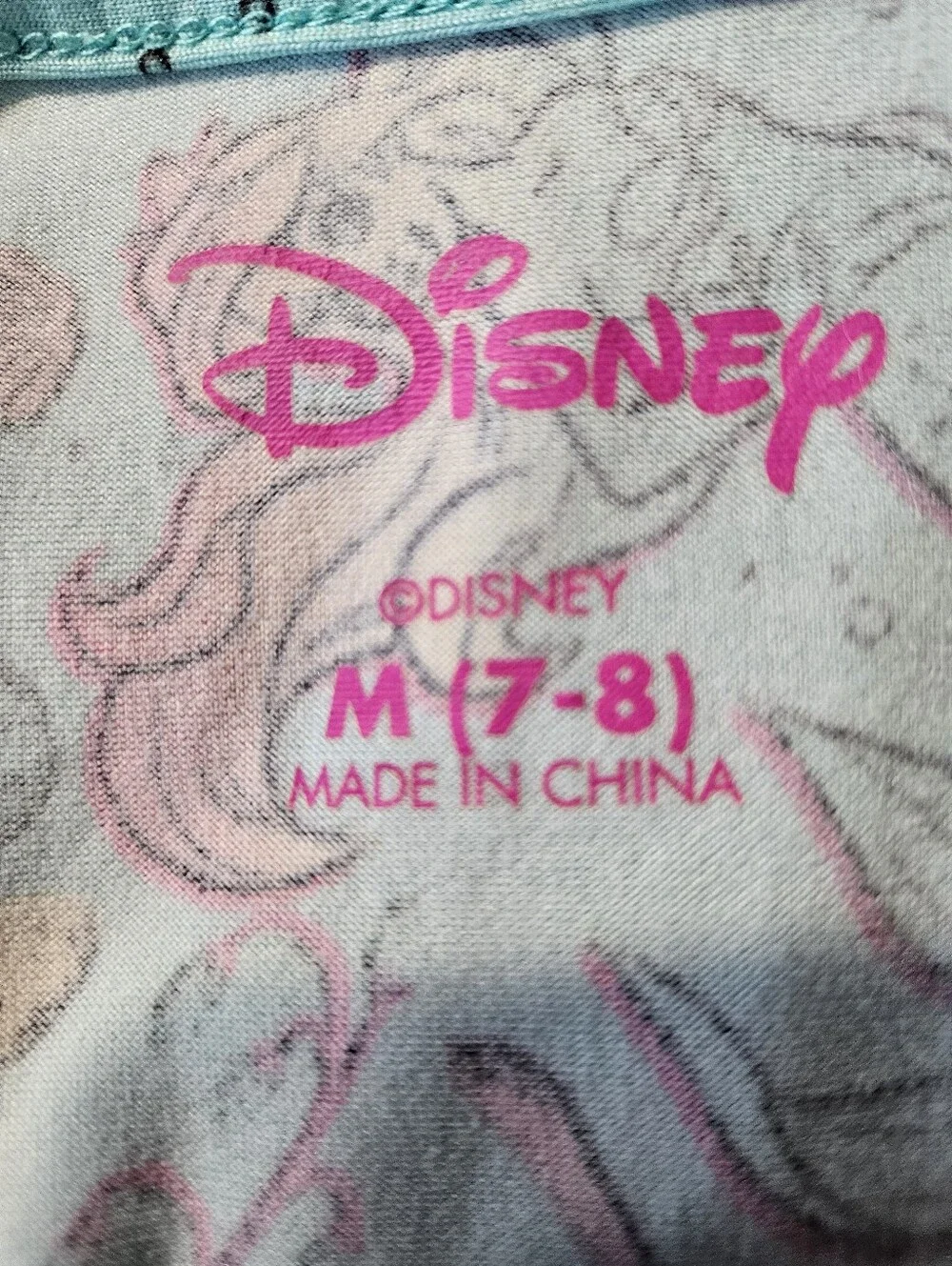Disney Little Mermaid Print Girls Medium (7-8) Sleeveless Dress
